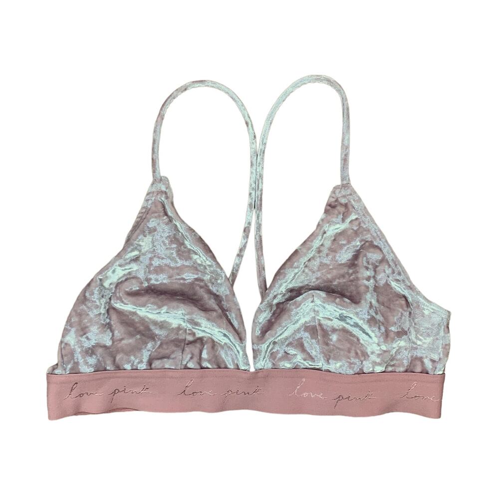 Victoria's Secret PINK Velvet Triangle Light Pink Bralette Sz M